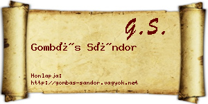 Gombás Sándor névjegykártya