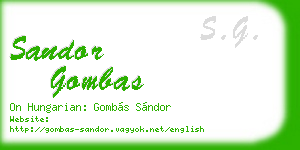 sandor gombas business card
