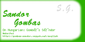 sandor gombas business card